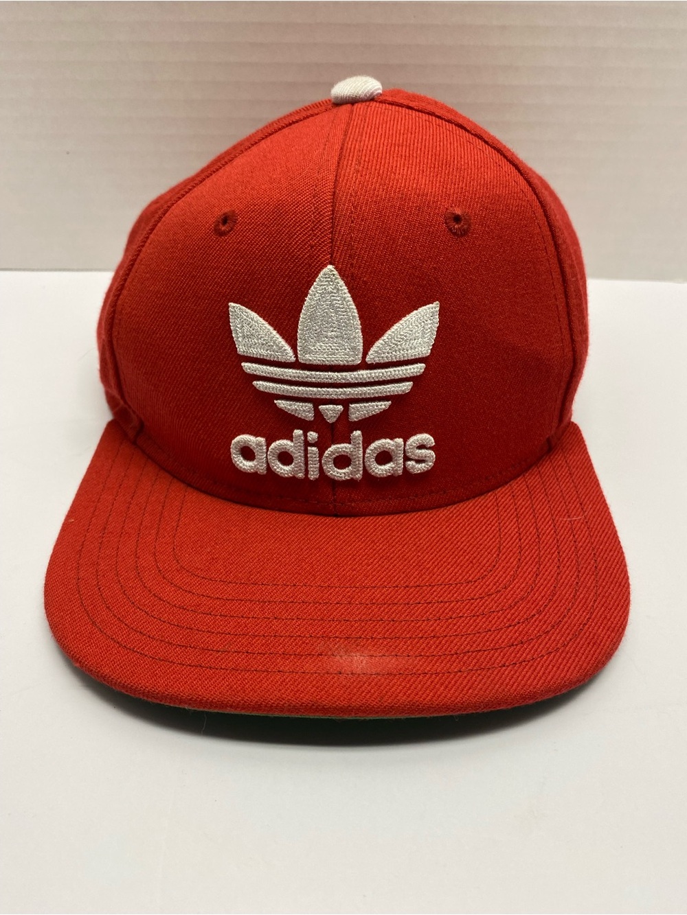 adidas Red Snapback Hat with White Trefoil Logo